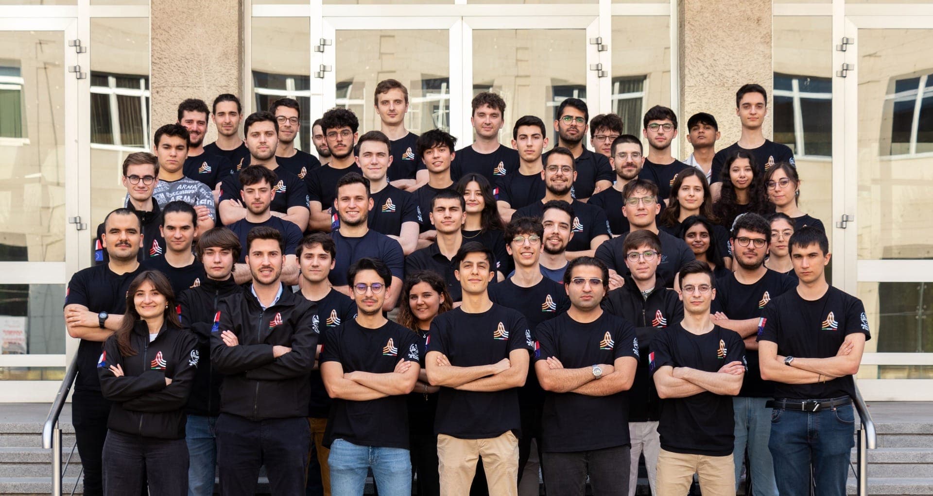 The PoliTo Rocket Team on the steps of Politecnico di Torino
